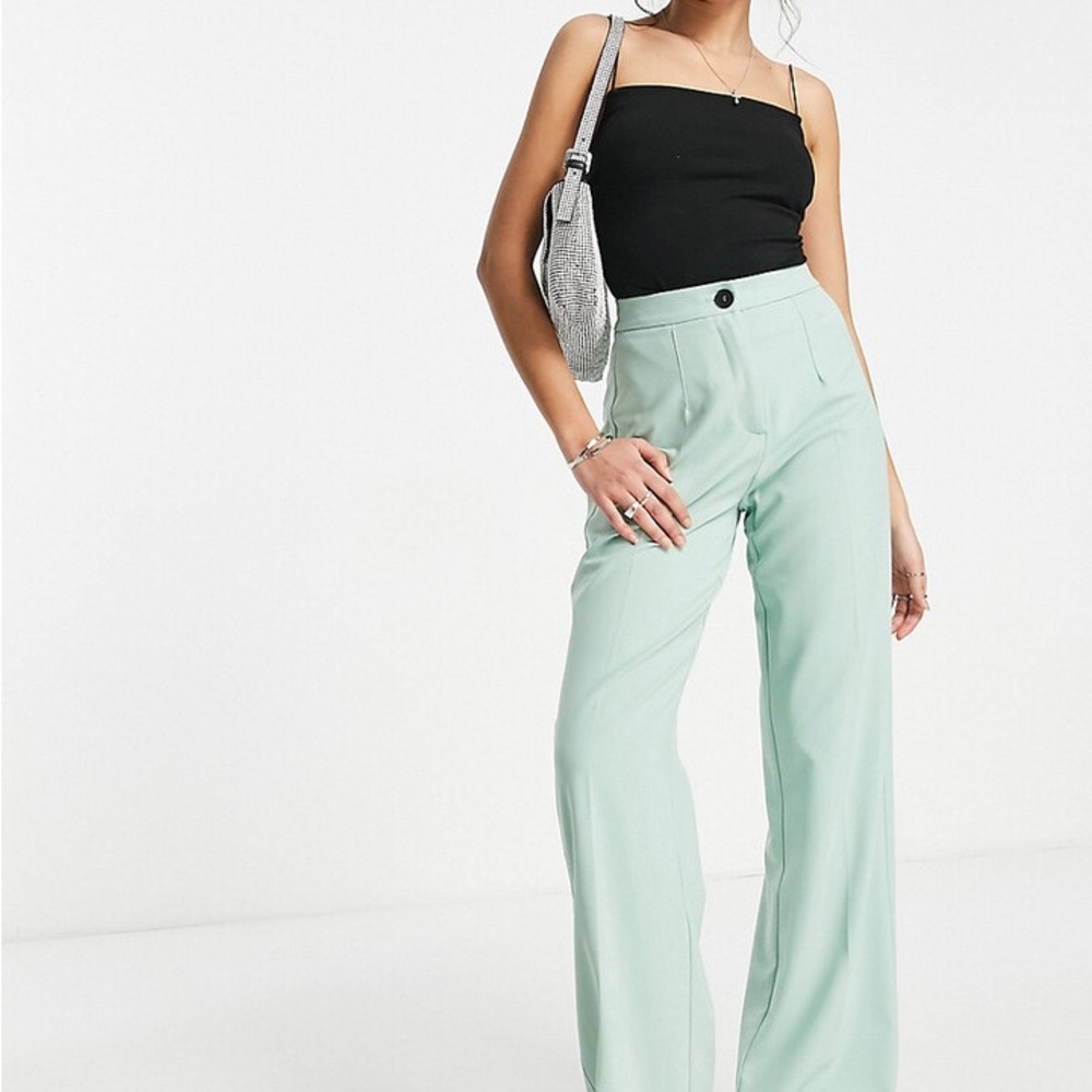 Bershka Light Green Trousers